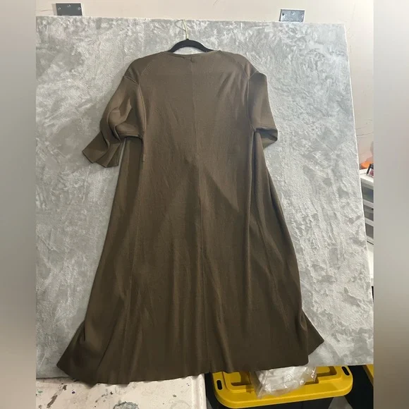 Everlane the ribbed wrap midi 3/4 sleeve dress - Picture 6 of 12